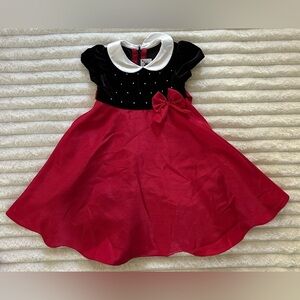 GOOD LAD Toddler Girl Red & Black Velvet Holiday Dress- Size 2T